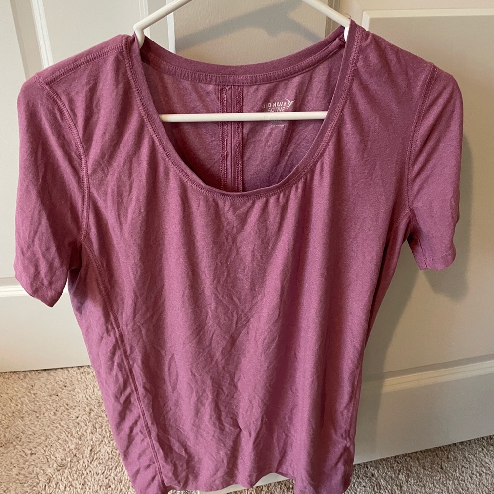 Purple active shirt with knotted back size small